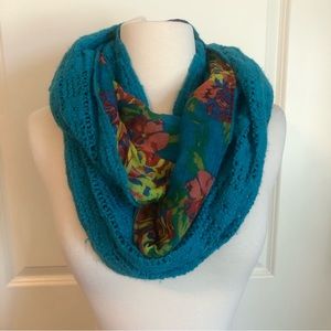 Knit floral infinity scarf